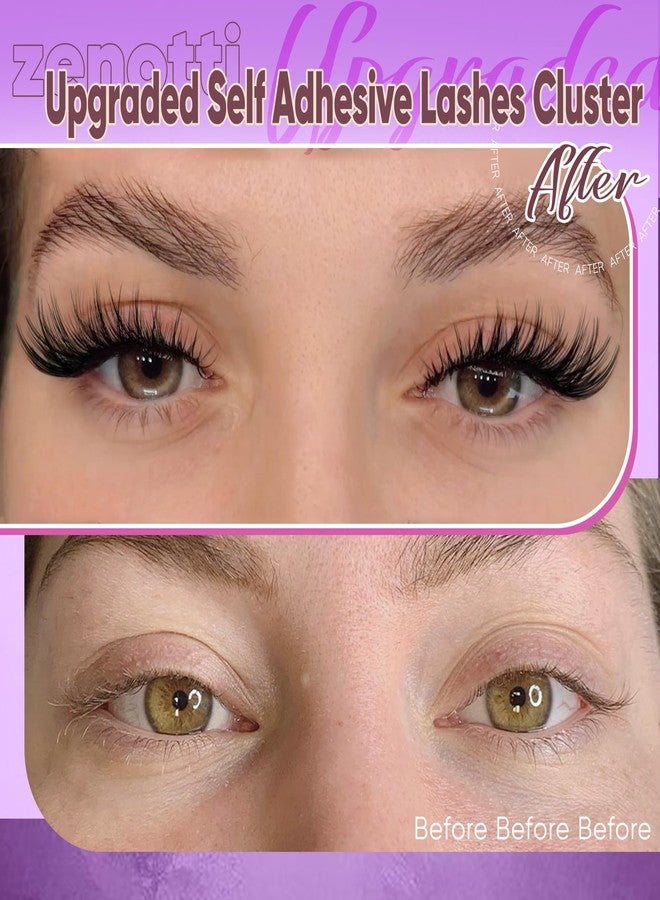 zenotti Self Adhesive Eyelash Clusters Natural Self Adhesive Lashes Cluster No Glue Eyelashes Press on Lashes Pre Glued Wispy Cluster Eyelash Extensions 8-16mm 120Pcs by zenotti - Image 3
